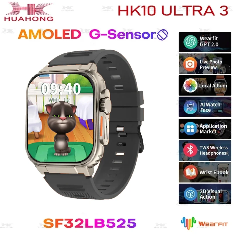 2025 HK10 Ultra 3 AMOLED Gen5 Smart Watch Men Women ChatGPT