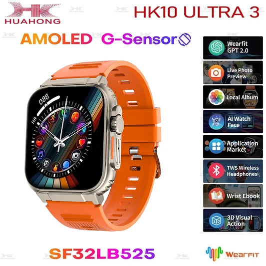 2025 HK10 Ultra 3 AMOLED Gen5 Smart Watch Men Women ChatGPT