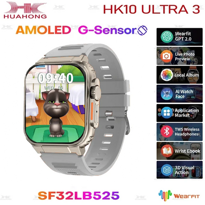 2025 HK10 Ultra 3 AMOLED Gen5 Smart Watch Men Women ChatGPT